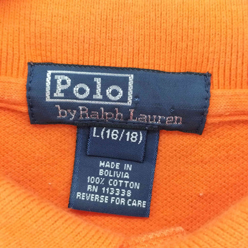 ポロバイラルフローレン Polo by RALPH LAUREN 90S ポニー 刺繍 鹿の子 S/S ポロシャツ JUNIOR メンズ  L(16/18)